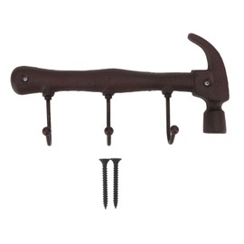 Industrial Styles Vintage Wrench Hammer Cast Iron Metal Wall Coat Hook Hat Shelf Rustic Retro Wall Coat Rack for Men Workshop Garage Tools Holder Hook (#1)