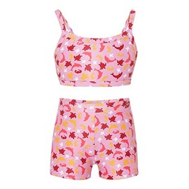 Racoon Girls' Swimwear Bikini, Pink dolphin