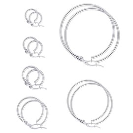 JEXOWIQ Steel Hoop Earrings Set - 6 Pairs of Hoop Earrings Piercing Earrings Stainless Steel Ear Rings Set for Women Girls 6 Sizes