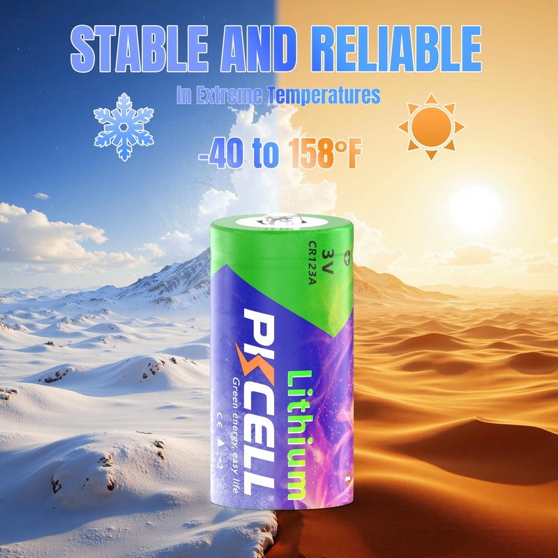 PKCELL CR123A 3V Lithium Battery 24-Pack 123A Batteries Lithium Battery