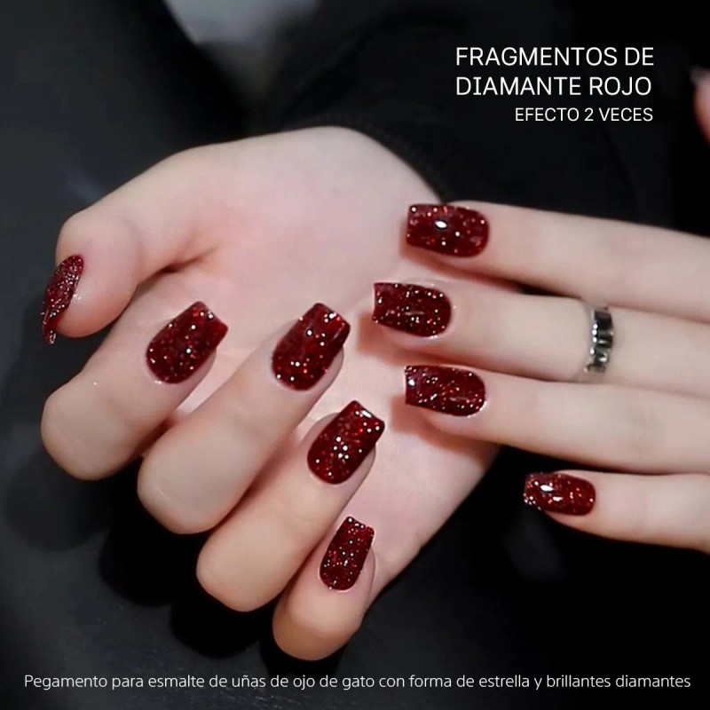 Xeijayi 1pc Sparkling Red Rhinestone Gel Nail Polish Me105 Red