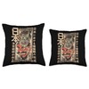Noh Masks Traditional Japanese Woodblock Ukiyo-e Anime Throw Pillow