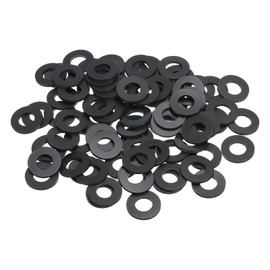 PATIKIL M8 Nylon Flat Washer, 150 Pack 8mm ID 16mm OD 1.5mm Thick Sealing Spacer Gasket Ring for Faucet Pipe Water Hose Fastener Bolt, Black