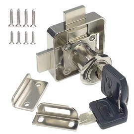 Double Door Lock Cabinet Drawer Lock Safety Cabinet Lock Double Deadbolt-to-Door Lock [Installation on The Right Side Door]. Drilling Diameter 3/4"/19mm for (3/5"-/15mm -7/8"-/22mm ) Door Panels