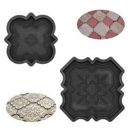 2 pcs Rubber Form Paver Concrete Molds, Easier to Get Bricks Out Than Plastic Molds, Flexible and Thick Path Brick Reusable Mold for Cement, Make 1 Large and 1 Small Interlocking Bricks at a Time