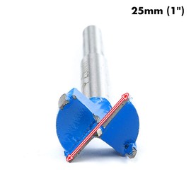 1 Inch 25mm Forstner Drill Bit Woodworking Hole Saw Wood Cutter, Professional Alloy Steel Wood Drilling Woodworking Hole Boring Bits Power Rotary Cutting Tool (Blue)