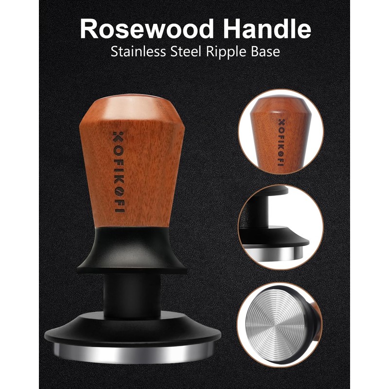 KOFIKOFI 53.3mm Espresso Tamper, Coffee Tamper with Two 30lbs Spring