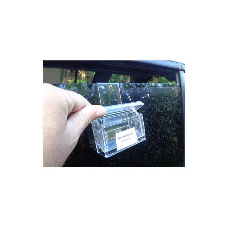 SourceOne Outdoor business card holder with Window hook (clear)