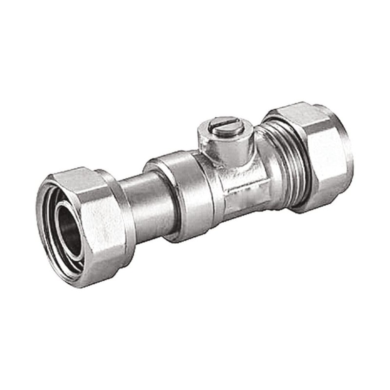 hep® 15mm Service Valve Straight 1/2" Inc. Washer Chrome Isolation