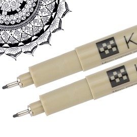 PATIKIL Micro Pen Fineliner Pens, 2Pcs 0.5mm Fine Point Drawing Pens Waterproof for Archival Artist Calligraphy Illustration Journaling Sketch, Black