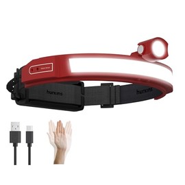 Ultima 2025 New 230° Wide Beam Headlamp – 1600 Lumens, 330ft Long-Range Spot, 5000mAh USB-C Rechargeable Battery, Motion Sensor, Waterproof LED Headlamp for Camping, Work, Running (Blaze Red)