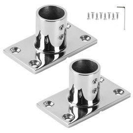 ODYSUNRAL Marine Grade Boat Rectangle Hand Rail Base, Sturdy and Versatile, 316 Stainless Steel 90 Degree Base Rail Fitting for 7/8 inch Tube(2-Pack)