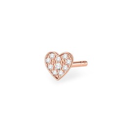 Thomas Sabo Women Single Stud Earring Heart Pavé 925 Sterling Silver H2145-416-14