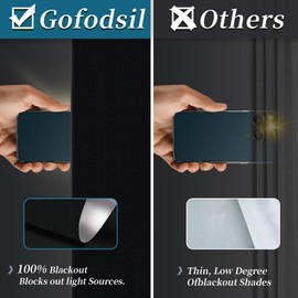 Gofodsil® Blackout Roller Blind, No Drilling, 300 x 145 cm, Can Be Cut To Size, Window Blackout with 20 Velcro Fasteners and 16 Suction Cups, Baby Curtain, 100% Blackout