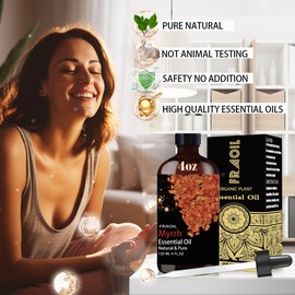 Myrrh Essential Oil, Myrrh Oil 4 Fl Oz 120ML for Diffuser Humidifier Yoga Cleaning DIY Candle Soap Making Perfume Gift for Women Essential Oils