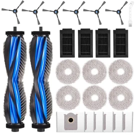 25 Pack Accessories for ECOVACS DEEBOT T50 PRO/T50 MAX/T50 Omni Robot Vacuum, Replacement 2 Anti Tangle Main Brush 6 Mop Pads 6 Dust Bag 6 Sidebrush 4 Filter 1 Cleaning Brush