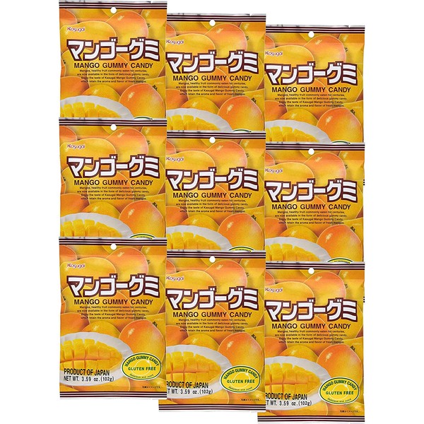 Kasugai Mango Gummy Candy 3.59oz (9 Pack)