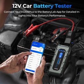 Car Battery Jump Starter and Battery Tester TOPDON 2-in-1 2200A Peak Battery Jump Starter for Up to 8L Gas/6L Diesel Engines 12V Portable Battery Booster and Tester