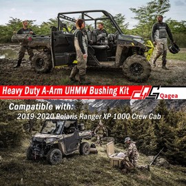 Heavy Duty A-Arm UHMW Control Arms Bushing Kit Replacement for 2019-2020 Polaris Ranger XP 1000 Crew Cab, Replace ‎AAB-P-RAN1K-001 CT-09