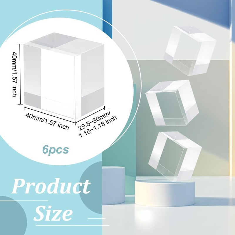 OLYCRAFT Pack of 6 Square Display Blocks 4 x 4