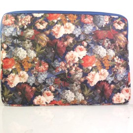 ARTISAN CANVAS Laptop Sleeve Case Bag For 15" 15.6" Laptops+ Accessory Pouch. MULTICOLOR FLOWER