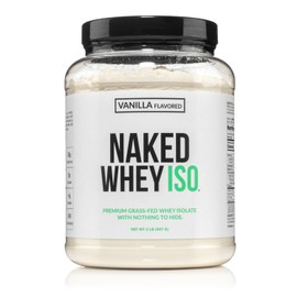 NAKED Vanilla Whey Isolate Protein - Only 4 Ingredients, 30g Grass-Fed Protein, Undenatured, No GMO, No Soy, Gluten-Free, No Preservatives - 24 Servings