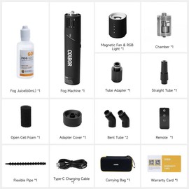 Colbor CF5 Portable Fog Machine with Magnetic RGB Color Light Battery Powered Portable Smoke Machine Handheld Fog Machine w/Remote Control Fogger for Parties Stage Effects