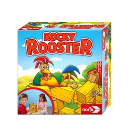 Noris 606064478 Rocky Rooster, the Skill Game with Collapse Potential, for 2-4 Players from 4 Years, Multi-Coloured
