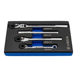 Vega Mini Ratchet Set | Professional Grade Low Profile Reversible Ratchet Wrench Set with Adjustable Extension Bar