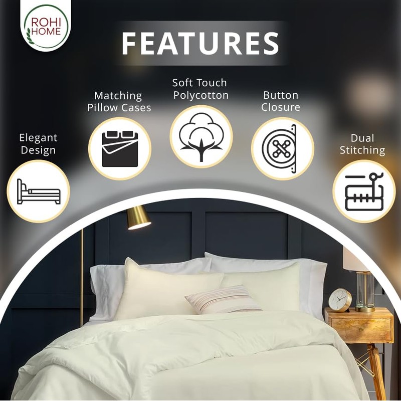 Rohi Easy Care plain Single Duvet Cover set – Soft