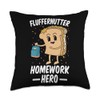 Funny Fluffernutter Homework Hero Quote School Sandwich Throw Pillow
