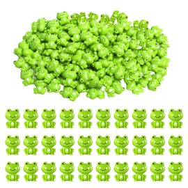SUPRROW 100 pieces mini green plastic frog, mini frog green frog figures, fairy garden miniature figures for aquarium garden, frog decorations for party