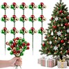 15 Pcs Christmas Tree Picks Decorations 8 Inches Shatterproof Wired