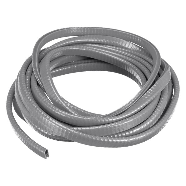 sourcing map U Channel Edge Trim, 16.4ft Length Rubber Guard Seal Strip Edge Protector Fit for 1-2.5mm Edge, (15/64" W x 25/64" H) Gray