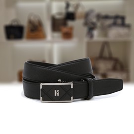 Hazzys (신세계센텀점)블랙 퀼팅 소가죽 자동벨트 HJBE4F253BK (Shinsegae Centum City) Black Quilted Cowhide Automatic Belt HJBE4F253BK