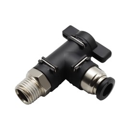 SRJQXH 8 mm Air Line Connection and 1/4 Inch Thread, Pneumatic Connection, Right Angle Air Flow Control Valve, Black, Air Flow Control Valve Can Be Used to Control Pipeline Gas