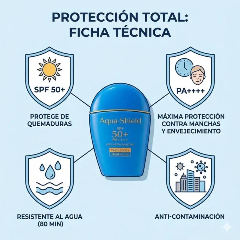 Protector Solar Aqua-shield Fps 50+ Invisible Toque Seco