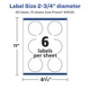 Avery Durable Waterproof Round Labels with Sure Feed, 2.75" Diameter,