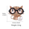 ETHOON Cute Cat Brooch Pin Red Glasses Fortune Cat with