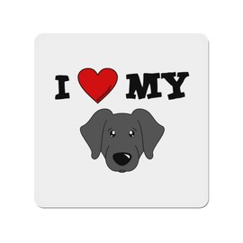 TOOLOUD I Heart My - Cute Black Labrador Retriever Dog 4x4 Square Sticker - 4 Pack Stickers for Laptop, Water Bottles, Bumper,Computer, Phone, Decals