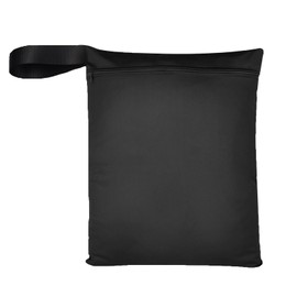 Wet Bag, Waterproof Wet Bag with Zip, Reusable Wetbag, Swimming Items, Dirty Clothes Bag, for Swimsuits, Beach Towel, Black, 50 x 40 cm