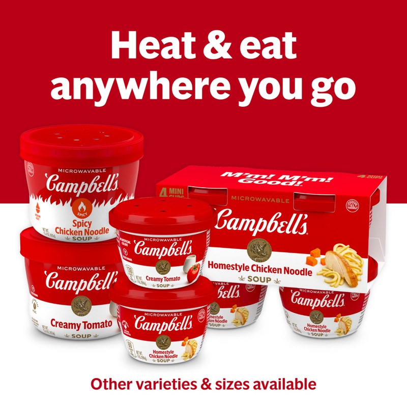 Campbell’s Spicy Chicken Noodle Soup, 15.4 oz Microwavable Bowl
