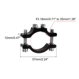 sourcing map 2Pcs Motorcycle Tube Clamp, Fit 0.7" to 1.4" OD Motorcycle Bicycle Light Mount Brackets Car Light Bar Holder Clamp, Black (18-35mm)