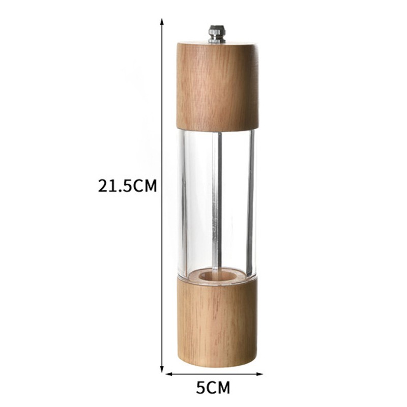 Manual Pepper Grinder Multifunctional Efficient Grinding Oak Patchwork Acrylic Pepper