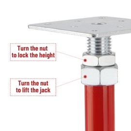 TRUCFUSION House Floor Jacks, 5-8" Height Range Adjustable Screw Jacks Post, Foundation Jacks for Leveling The Basement Floor, Load Capacity 5000lbs, 2PCS
