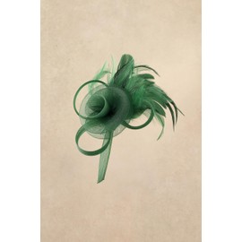 BABEYOND Fascinators Hats for Women - Tea Party Hats Kentucky Elegant Tulle Mesh Feather Bridal Wedding Headband Hair Clip Dark Green