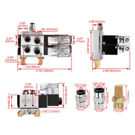 Heschen Pneumatic Solenoid Valve 4V210-08 PT1/4 12V DC 5-Way 2 Position Single Coil 2 Solenoid Valve Connected Base Muffler