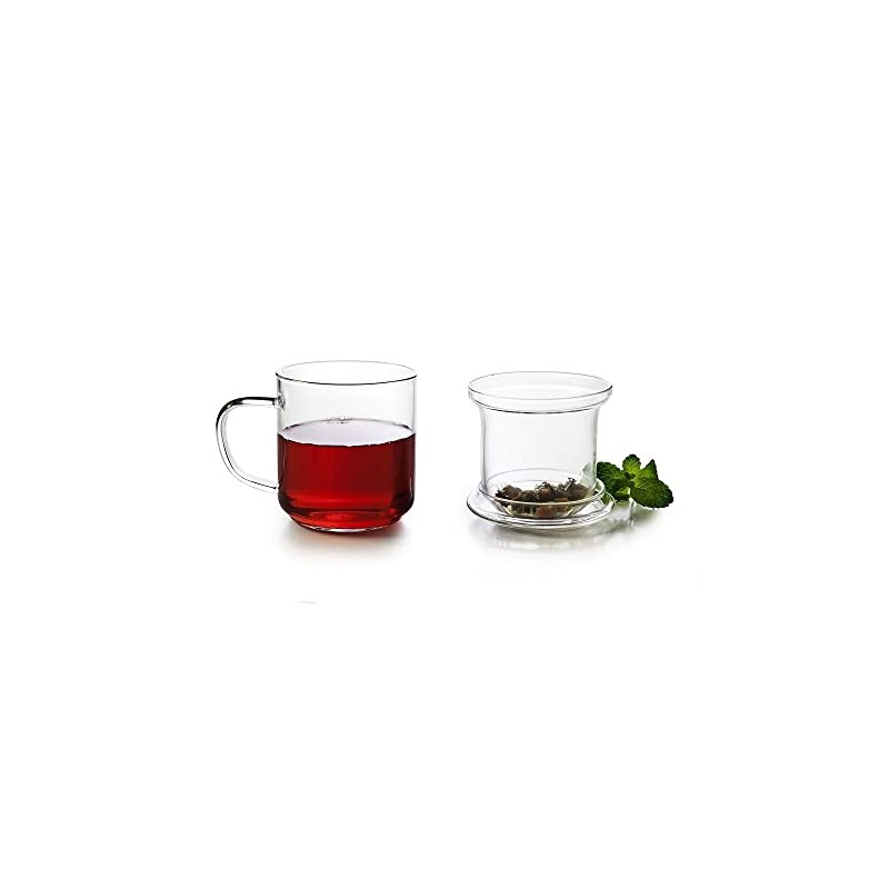 IBILI - Teetasse mit Filter Salvia, 0,4 Liter, Borosilikatglas