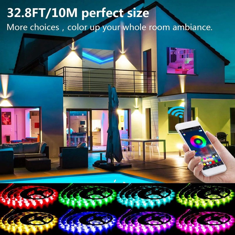 10m LEDstrip Light Set RGB Music Bluetooth APP 24-Key Control