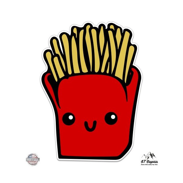 GT Graphics Cute French Fries - 12" Vinyl Sticker Waterproof Decal